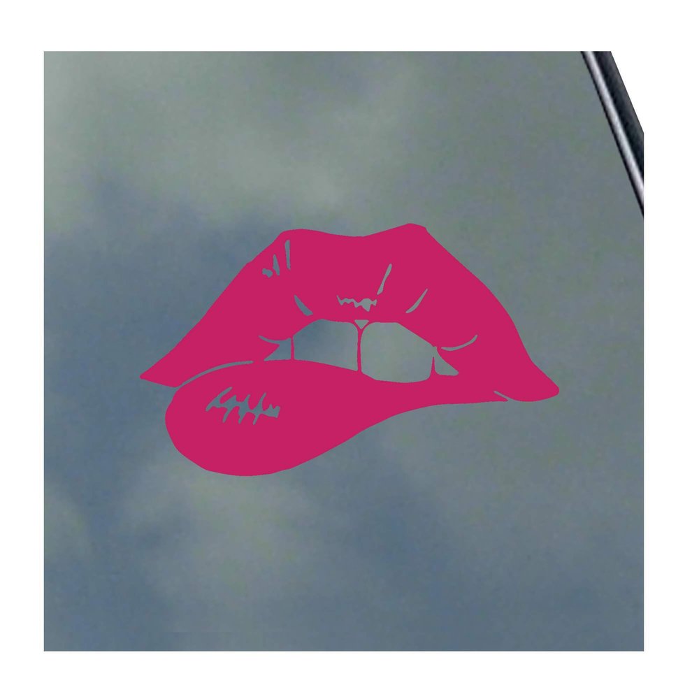 Biting Lip Vinyl Sticker Decal S&M Kinky Love Master Submissive Safe Word Kitten BDSM