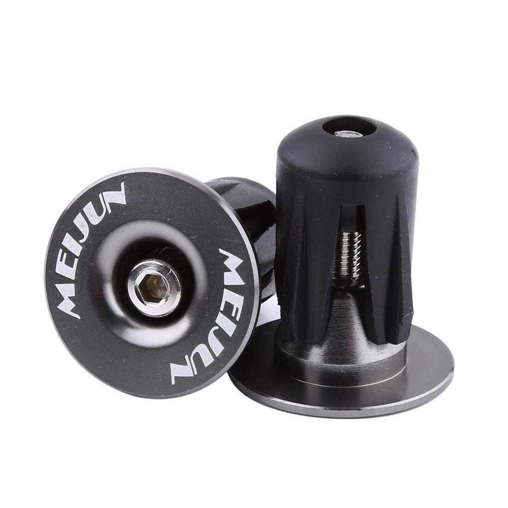 Dilwe 2Pcs Handlebar End Plugs, Aluminium Alloy & Plastic End Grip Plug Accessory for Lovers(Color)