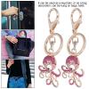 Octopus Charm Keychain 2Pcs Cute Octopus Crystal Rhinestones Keychain Animal Keyring Car & Bag Accessory Charm Pendant Gift(3) view 4
