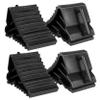 Wakauto 4pcs Heavy Duty Wheel Chock Non- Tire Stopper for Vehicles Trailers and Rvs Design Groove Indents for Maximum Grip and Stability view 1