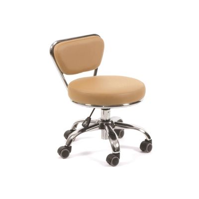 Dayton Home Office/Garden Rolling Seat (Cashmere) Pneumatic, Short Stool with Adjustable Height 13"-15", Perfect for Home Office, Gardening, Garage Mechanic, School and Lab