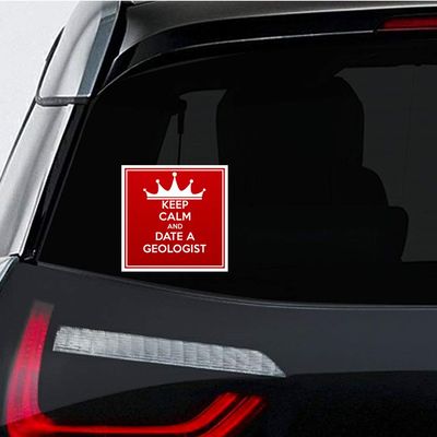 Makoroni Keep Calm and Date A Geologist, CAR Magnet-Magnetic Bumper Sticker 4.5x4.5 or 7x7 inc., DesH3