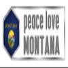 Makoroni Peace Love Montana State, CAR Magnet-Magnetic Bumper Sticker 3x9 or 4x12 inc., DesN51 view 1