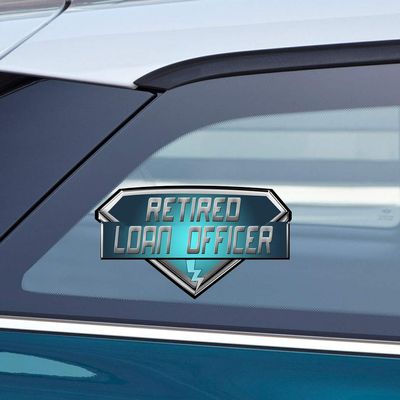 Makoroni Retired Loan Officer Career, CAR Magnet-Magnetic Bumper Sticker 4x7 or 5.5x10 inc., DesE21