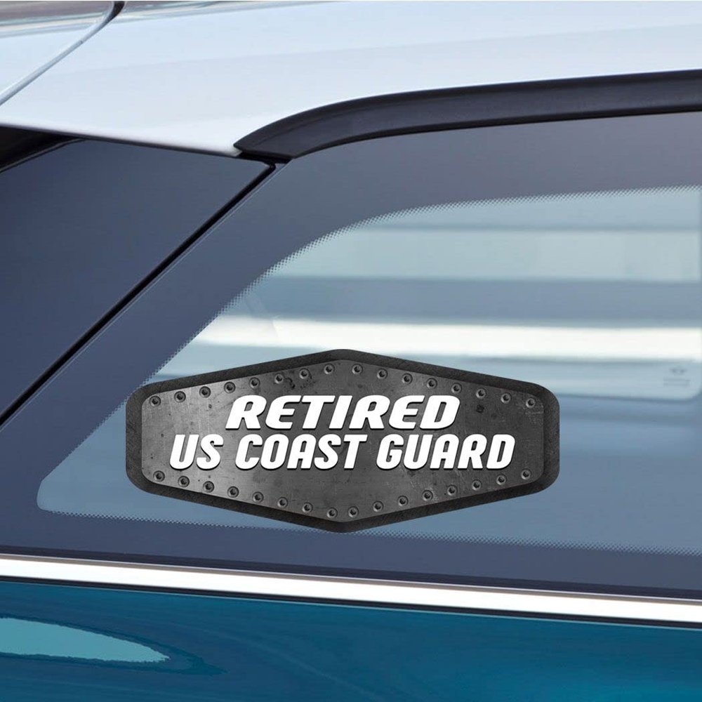 Makoroni Retired US Coast Guard, CAR Magnet-Magnetic Bumper Sticker 3x8 or 4.5x10.5 inc., DesC9