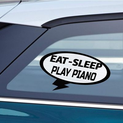 Makoroni EAT Sleep Play Piano, CAR Magnet-Magnetic Bumper Sticker 3.5x6 or 5x9 inc., DesN83