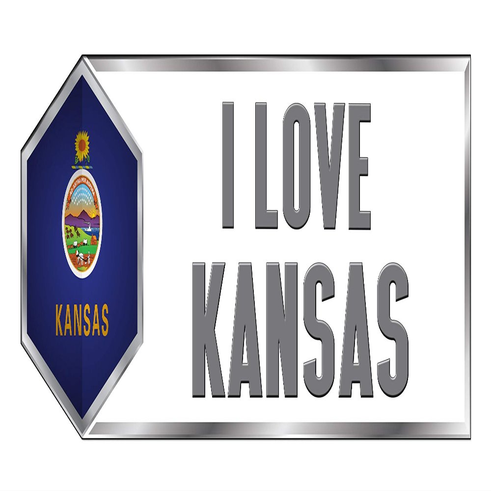Makoroni I Love Kansas State, CAR Magnet-Magnetic Bumper Sticker 3x9 or 4x12 inc., DesG33
