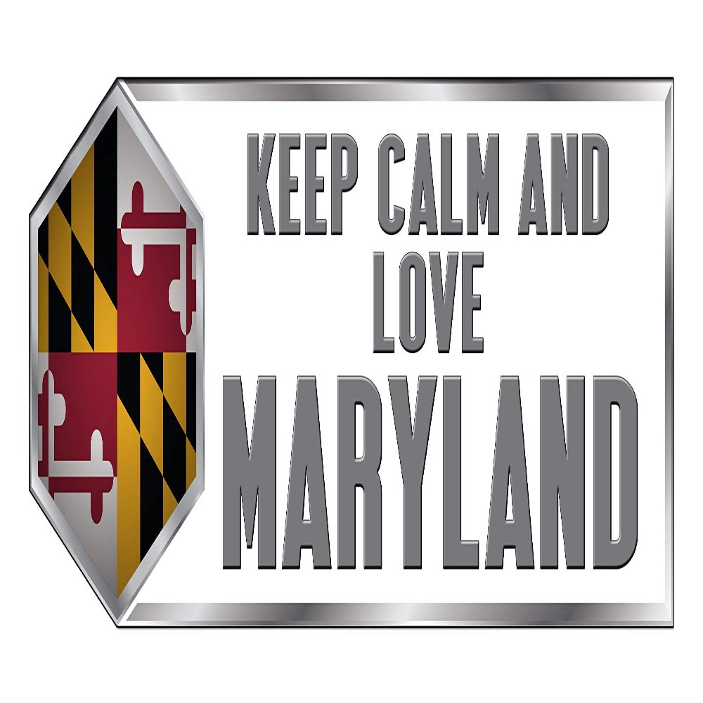 Makoroni Keep Calm and Love Maryland State, CAR Magnet-Magnetic Bumper Sticker 3x9 or 4x12 inc., DesI18