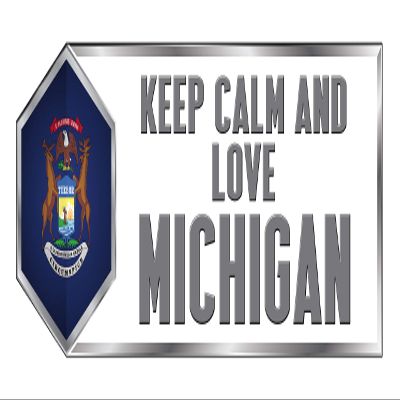 Makoroni Keep Calm and Love Michigan State, CAR Magnet-Magnetic Bumper Sticker 3x9 or 4x12 inc., DesI24