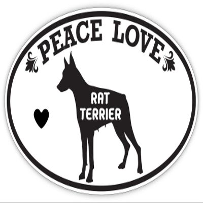 Makoroni Peace Love Rat Terrier, CAR Magnet-Magnetic Bumper Sticker 3x5 or 4.5x7.5 inc., DesG27