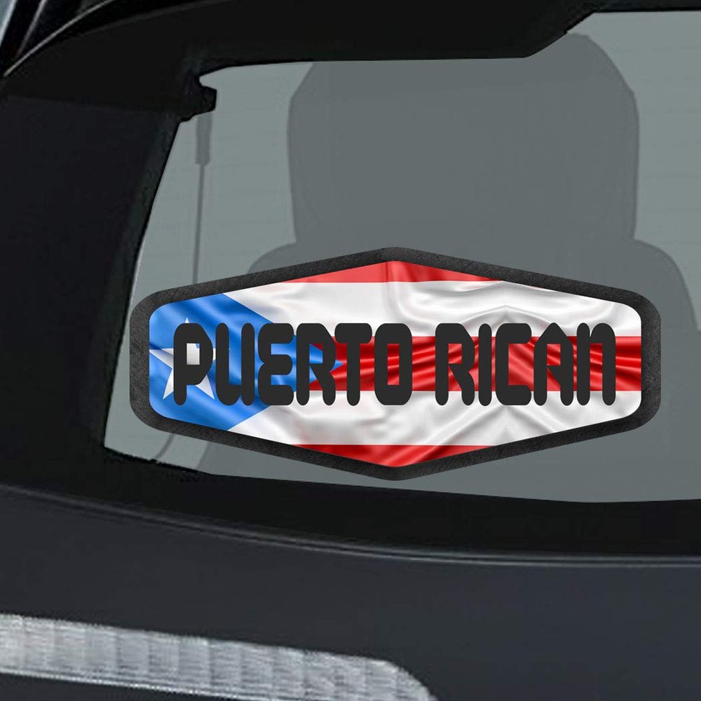 Makoroni Puerto Rican Puerto Rican Flag, CAR Magnet-Magnetic Bumper Sticker 3.5x8 or 4.5x10 inc., DesR44