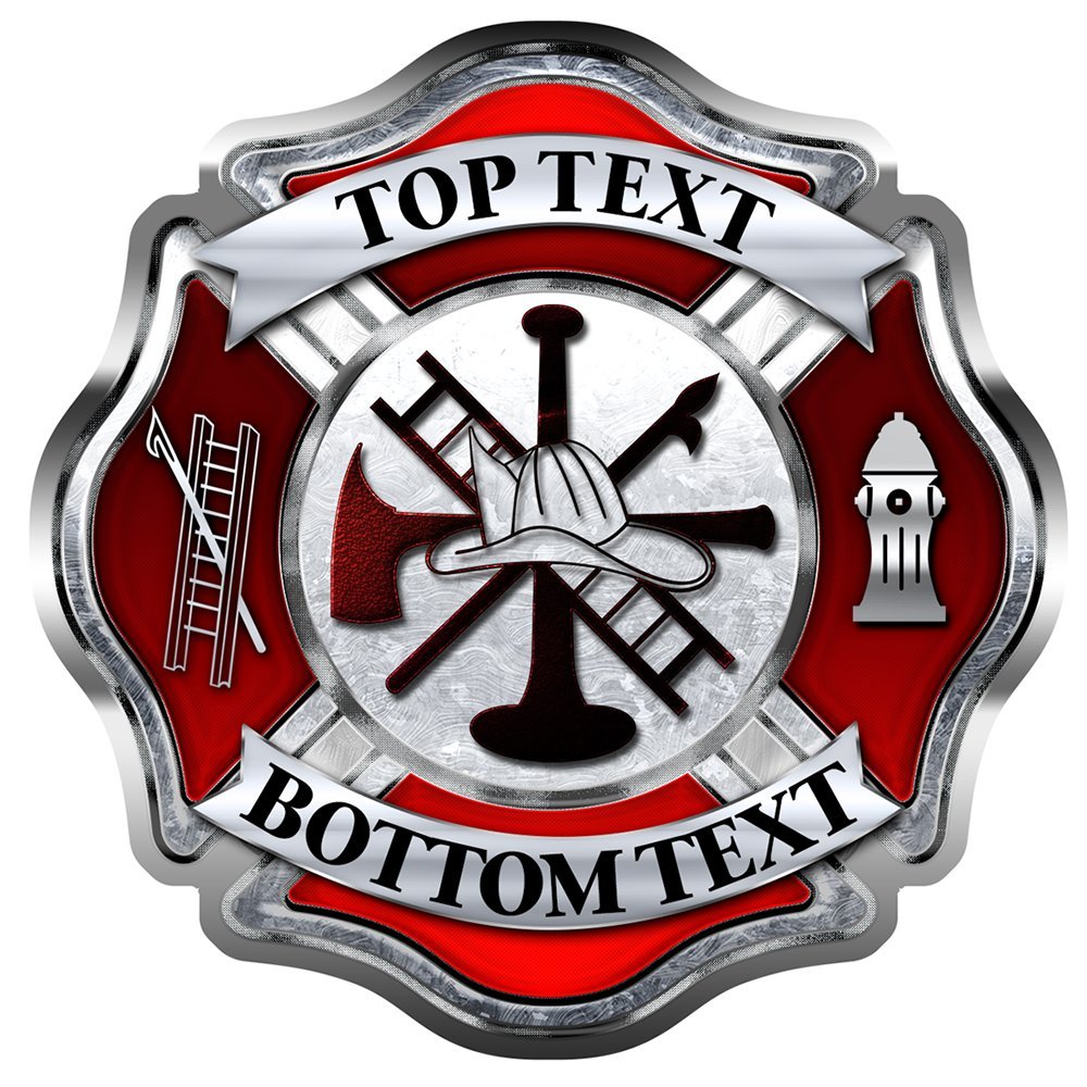 Custom Firefighter Stickers 6"x6" Maltese Cross Fire Fighter Accessory