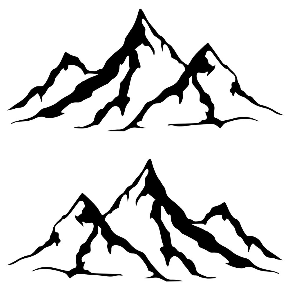 Minglewood Trading Lime - 2-Pack Mountain Scene Vinyl Decals - Camper 4x4 RV Graphics - Die Cut Stickers - Each 50w x 17.5h inches
