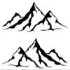 Minglewood Trading Lime - 2-Pack Mountain Scene Vinyl Decals - Camper 4x4 RV Graphics - Die Cut Stickers - Each 50w x 17.5h inches view 1