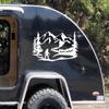 Minglewood Trading Turquoise | Bigfoot Mountain Trees Scene Vinyl Decal V5 | Camper RV Travel Trailer Graphics 4x4 | Die Cut Sticker | 15w x 7.5h inches view 2