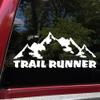 Minglewood Trading Lime - Trail Runner Vinyl Decal V2 - Mountains Ultra Forest Running - Die Cut Sticker - 10w x 4h inches view 1