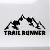 Minglewood Trading Lime - Trail Runner Vinyl Decal V2 - Mountains Ultra Forest Running - Die Cut Sticker - 10w x 4h inches view 2