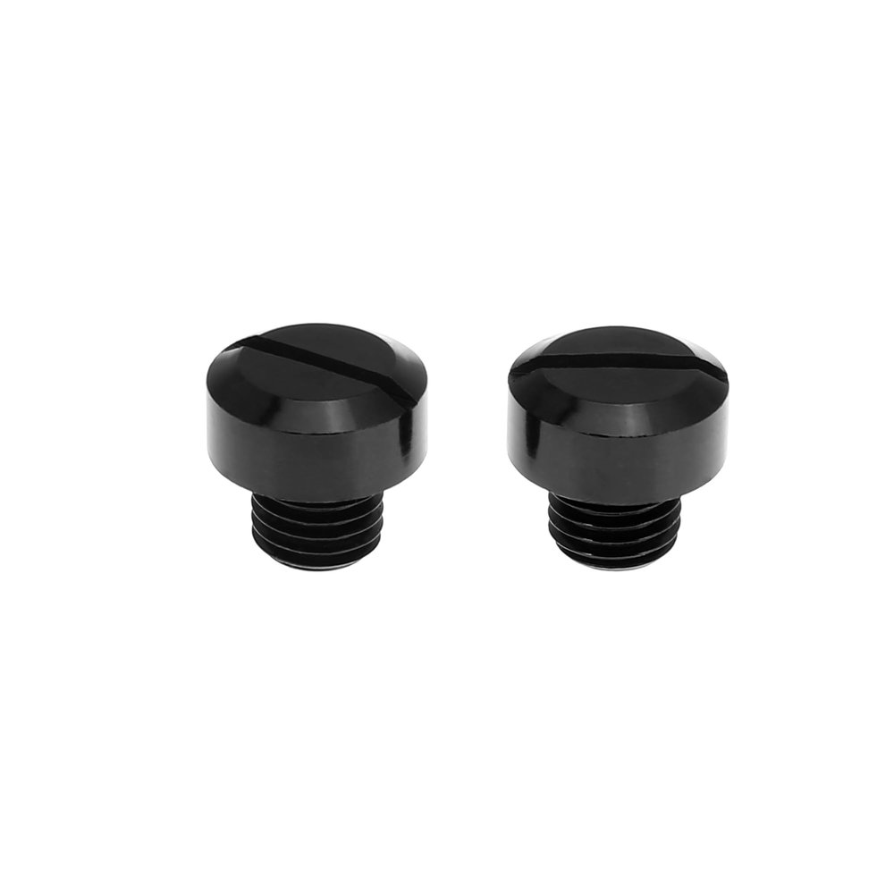F FIERCE CYCLE 2pcs Universal M10x1.25 Motorcycle Left Side Mirror Hole Plugs Screws Rearview Mirrors Caps Screw Black