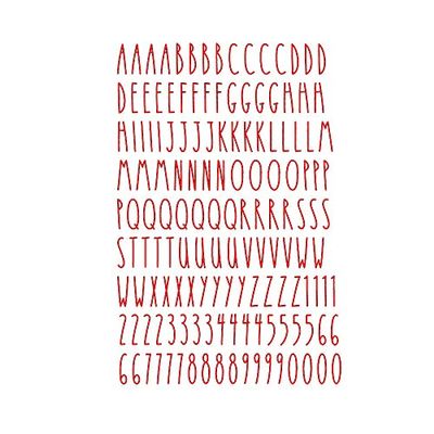 Imagnt Studio Organizing Decal ABC Set Alphabet Letters & Digits in Skinny Font - DIY Crafts Stickers (Red, Letter Height- 5 inches)