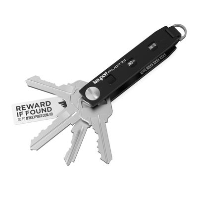 Keyport Pivot 2.0 Key Organizer - EDC Key Holder with Car Key Fob Attachment and Lost & Found Service - Compact, Customizable Modular Design - Keychain Alternative Gift for Men - Aluminum (Black)