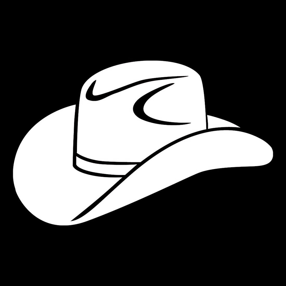 THE BANGLES Cowboy Hat Western 1 (White) (Set of 2) Premium Waterproof Vinyl Decal Stickers for Laptop Phone Accessory Helmet Car Window Bumper Mug Tuber Cup Door Wall Decoration