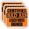 (x3) Certified Bad Ass Cisco Voice Engineer Stickers | Cool Funny Occupation Job Career Gift Idea | 3M Sticker Vinyl Decal for Laptops, Hard Hats, Windows, Cars view 1