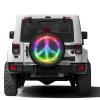 Foruidea Rainbow Peace Spare Tire Cover Dust-Proof Wheel Tire Cover Fit Trailer, RV, SUV and Many Vehicle 17 Inch view 2
