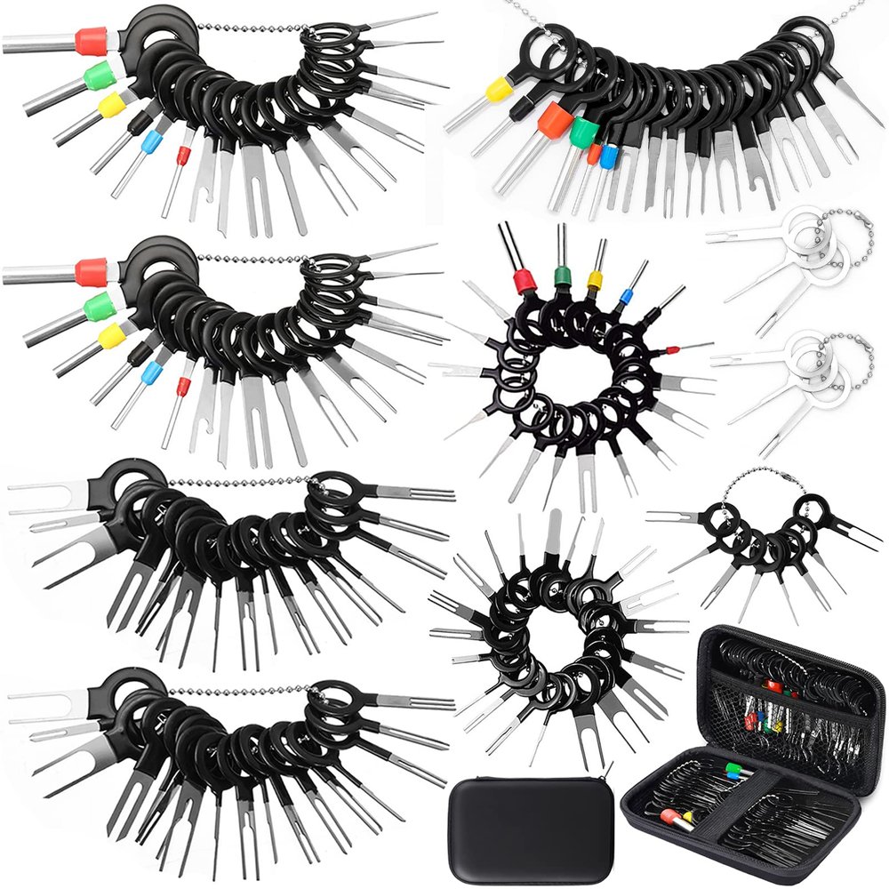 Terminal Removal Tool Kit,140 Pcs pin Terminal Extractor Kit for Car,Wire Connector Pin Release Key Extractor Tools Set for Most Connector Terminal with a Protective Bag