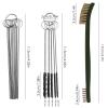 FineGood 9 Pcs Wire Brush Set - Carb Cleaner Kit with 3 Brass, 3 Steel, 3 Nylon Brushes for Car Detailing view 3