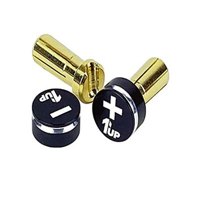 1UP Racing 190412 Lowpro Bullet Plugs & Grips - 5mm - Black/Black