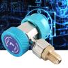 Quick Coupler R134A A/C Low Side Blue 90 Connector Air Conditioning Adapter with Extractor Valve Core, 1/4 Inch Male view 1