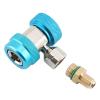 Quick Coupler R134A A/C Low Side Blue 90 Connector Air Conditioning Adapter with Extractor Valve Core, 1/4 Inch Male view 3