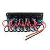 5 Gang Rocker Switch Aluminum Panel with 4.8 Amps Dual USB Rocker Style Fast Charger with Voltmeter Blue Backlit Led Pre-Wired for Marine Boat RV Truck (Red) view 2