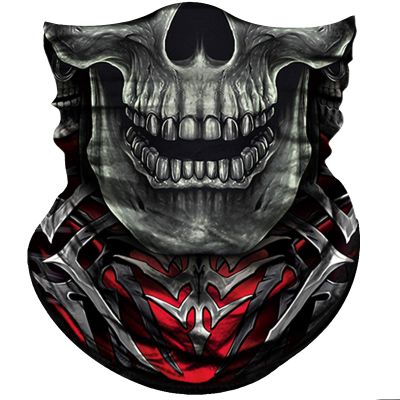 Obacle Skull Face Mask Half for Dust Wind Sun Protection 3D Tube Mask Bandana for Men Women Durable Thin Breathable Mask Riding Biker Fishing Cycling Sports Festival (Skull Gray Face Open Mouth)