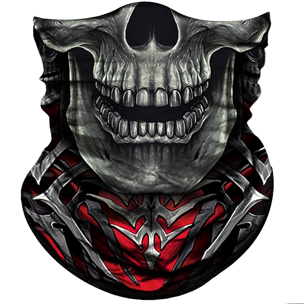Obacle Skull Face Mask Half for Dust Wind Sun Protection 3D Tube Mask Bandana for Men Women Durable Thin Breathable Mask Riding Biker Fishing Cycling Sports Festival (Skull Gray Face Open Mouth)
