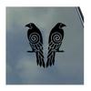 Huginn and Muninn Tribal Vinyl Sticker Decal Norse Asatru Odin Thor Raven view 1
