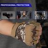 FIORETTO Fingerless Gloves for Men, Breathable Grip Palm Gloves for Motorcycle Riding, Driving, Cycling, Exercise, Workout, Climbing, Hiking and Outdoor Activities Yellow Camo Small view 4
