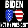 Wholesale Lot of 6 Biden Not My President USA Flag Sunglasses Black Vinyl Decal Bumper Sticker view 1