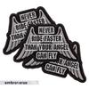EMBROVERSE Embroidered Motorcycle Jacket Patch, Never Ride Faster Than Your Angel Can Fly, Sew or Iron On for Backpacks, Saddlebags, Hats, Pants, and Riding Gear, 4.4 x 2.6 inches view 3