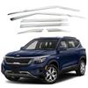 AUTOCLOVER Tape-On Rain Guards Window Visors 6 Pcs Set for Kia Seltos 2021 2022 2023 2024 2025 / Window Deflectors, Out-Channel Vent Shades (Chrome) view 1