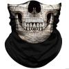 Obacle Bandana Face Mask Half for Dust Wind UV Sun Protection Seamless 3D Tube Mask Bandana for Men Women Thin Breathable Mask Riding Biker Cycling Sports Festival (Skull White Face Teeth Black Nose) view 1