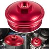 Fuel Filter Cap For Ford 6.0L Powerstroke Diesel 2003-2007 F250 F350 F450 F550 F650 F750 Excursion E150 E250 E350 E450 Billet Aluminum (Red) view 1