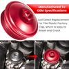 Fuel Filter Cap For Ford 6.0L Powerstroke Diesel 2003-2007 F250 F350 F450 F550 F650 F750 Excursion E150 E250 E350 E450 Billet Aluminum (Red) view 3