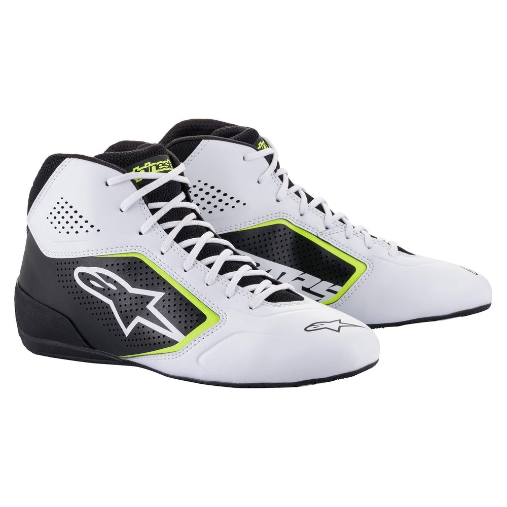 Alpinestars TECH-1 K START V2 SHOES - WHT BLK YEL FLOU - 12