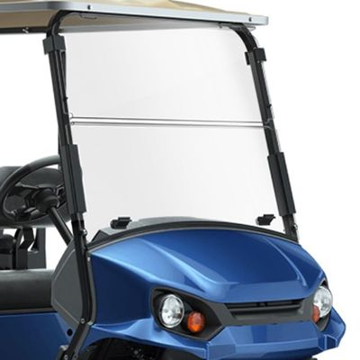 Buggies Unlimited EZGO Express S2, S4, S6, L6 Golf Cart Folding Windshield | Clear | 5/32 Inch Thick Acrylic | Compatible with 2021.5-Up Models with New Curved Hauler Style Cowl