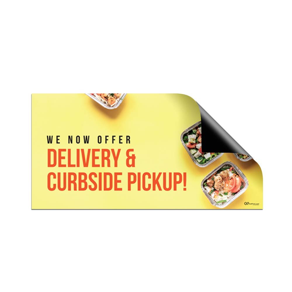 GotPrint Car Magnet We Now Offer Delivery & Curbside Pickup Sign Durable & Weatherproof Magnetic Sticker (9" x 24")