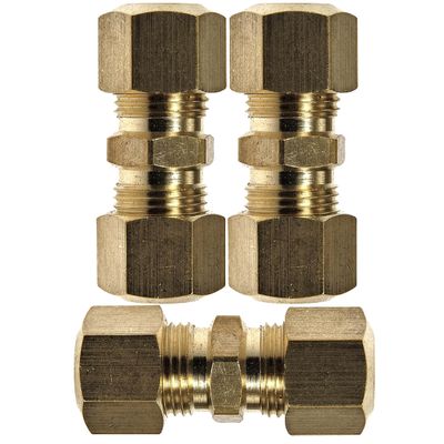 APDTY 911253 FUEL LINE COMPRESSION UNION THAT ADAPTS STEEL TO STEEL TUBE.