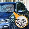 Leopard Print Cheetah Pink Heart Car Sun Visor - Accordion Folding Auto Sunshade for Truck SUV - 55 x 28 Inch view 3