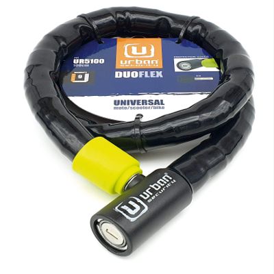 Urban UR5100 Phyton Cable Lock, Reinforced Steel Cable with Very Flexible Articulated Shielding, High Security Lock, Anti Theft Armored Cable for Motorcycle, Electric Bicycle, Scooter, 100cm/3,3ft