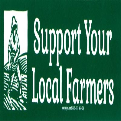 Support Your Local Farmers Agriculture Farming Small Magnetic Decal/Bumper Magnet 6.25-by-1.625 Inches